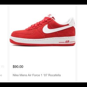 Red Suede Nike Air Force One’s